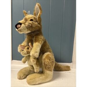 Nat & Jules 14"‎ Large Kangaroo and Joey Set Soft Light Brown Plush Animal Set